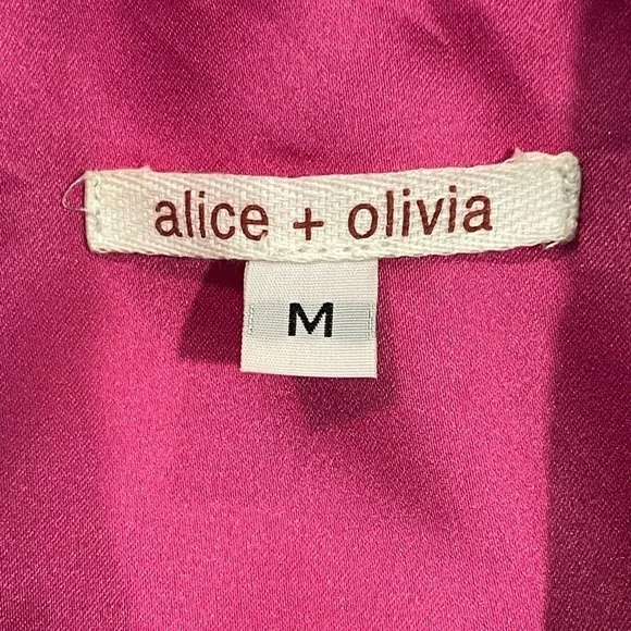 Alice + Olivia | Leather Trim Belted Trench Coat | Black | M/6 - Picture 8 of 12